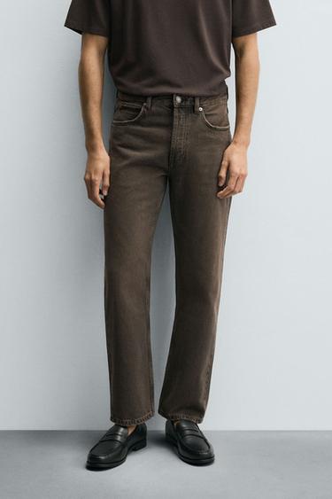 REGULAR FIT JEANS - Brown by Zara