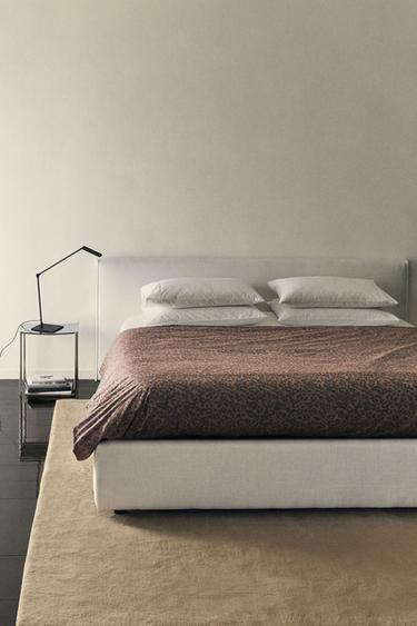 (200 THREAD COUNT) LEOPARD PRINT PERCALE DUVET COVER - Dark brown by Zara