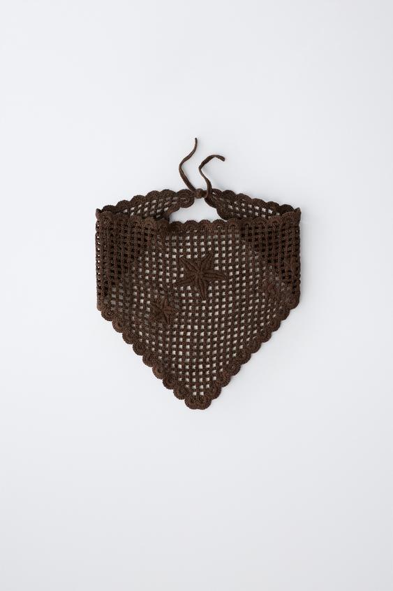 STAR CROCHET BANDANA - Brown by Zara - Image 0