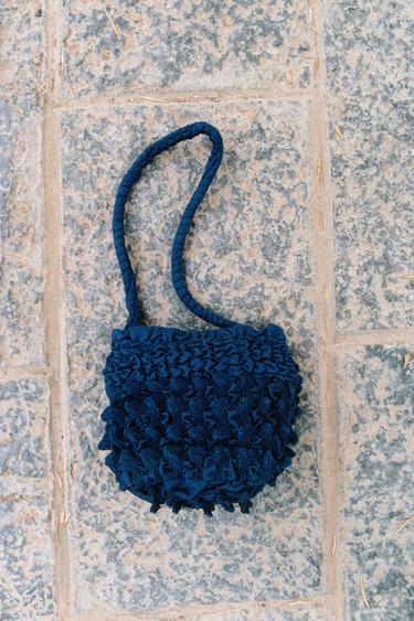 GATHERED SHOULDER BAG X FANGLU LIN - Blue by Zara
