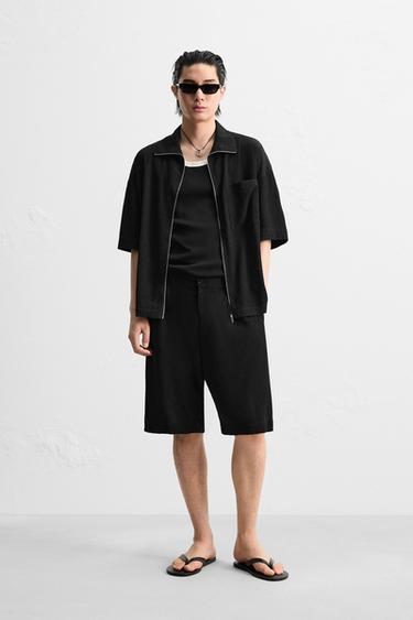 CRINKLED-EFFECT FLOWING SHIRT - Black by Zara - Image 0