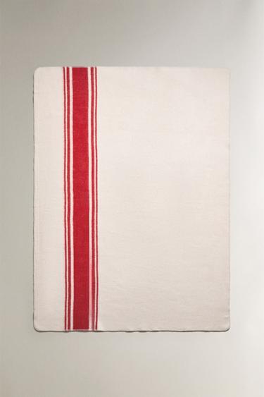 WOOL THROW WITH IRREGULAR STRIPES - Ecru by Zara - Image 0
