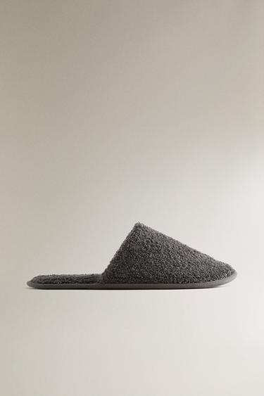 TERRY BATHROOM SLIPPERS - Dark Grey by Zara