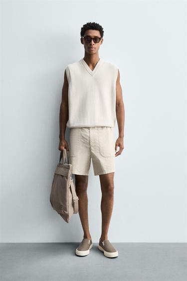 COTTON KNIT WAISTCOAT - Stone by Zara - Image 0