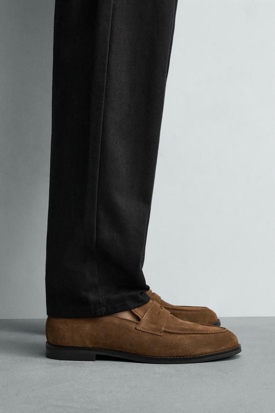 LEATHER PENNY LOAFERS - Brown by Zara - Image 0