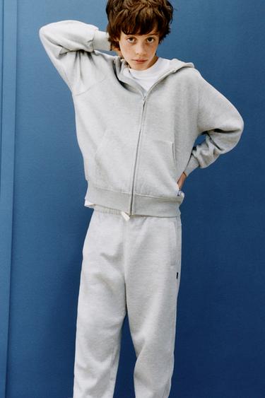 PLAIN SWEATSHIRT JOGGERS WITH LABEL - Grey marl by Zara