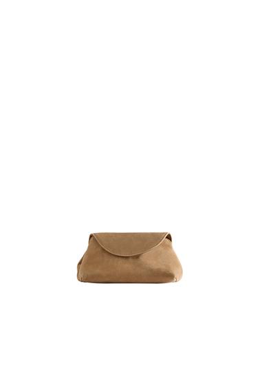 SOFT LEATHER CLUTCH WASH BAG - Brown by Zara