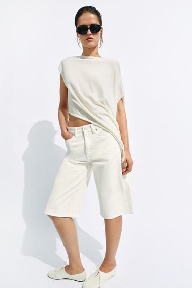 ASYMMETRIC KNIT TOP - ecru-white by Zara