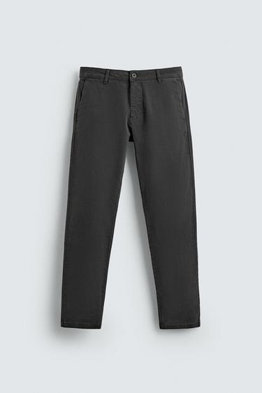 SKINNY FIT CHINO TROUSERS - Anthracite grey by Zara
