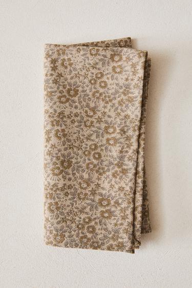 MINI FLORAL PRINT NAPKIN (PACK OF 2) - Brick by Zara