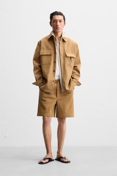 FAUX SUEDE SHIRT - Brown by Zara - Image 0