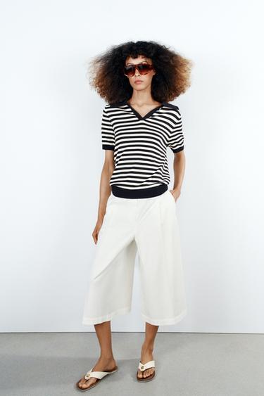 FLAT SANDALS WITH METAL DETAIL - Ecru White by Zara