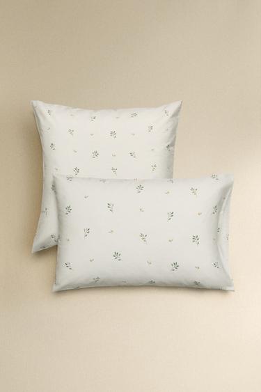 LEAF PRINT PILLOWCASE - Sea green by Zara - Image 0