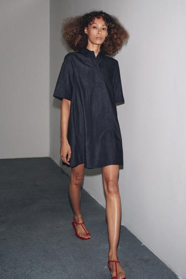 ZW COLLECTION DENIM MINI DRESS - Blue by Zara - Image 0