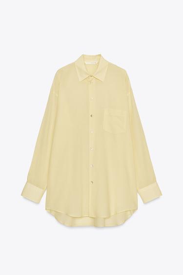 ZW COLLECTION OVERSIZE SHIRT - Yellow by Zara
