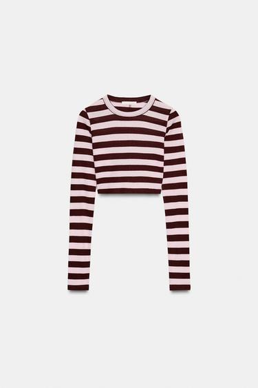 STRIPED CROP TOP - striped by Zara