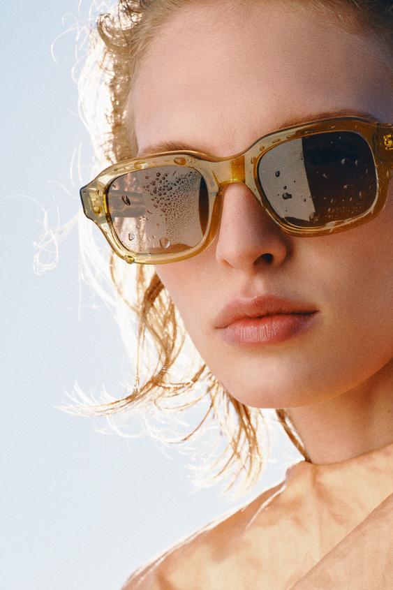 RECTANGULAR SUNGLASSES - Brown by Zara - Image 0
