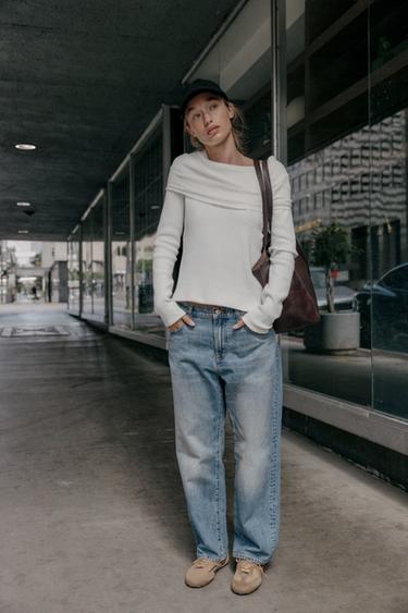 SOFT RIBBED TOP - Ecru by Zara