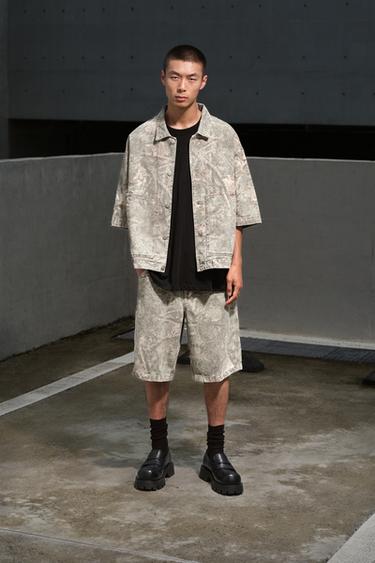 WASHED ABSTRACT PRINT OVERSHIRT - 029 by Zara