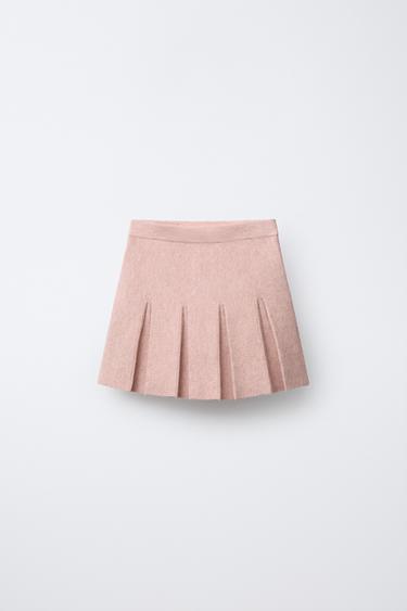 PLEATED KNIT SKIRT - Pale pink by Zara