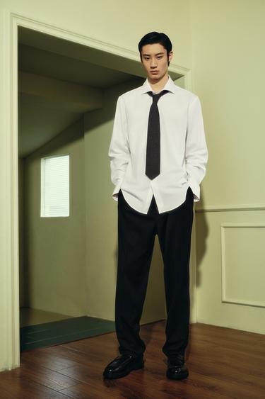 SLIM FIT TEXTURED SHIRT - White by Zara