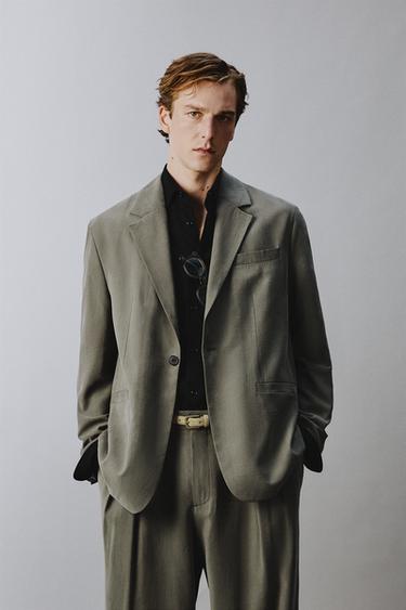 RELAXED FIT SUIT BLAZER - ecru/khaki by Zara