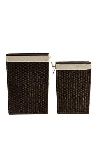FABRIC-LINED LAUNDRY BASKET - Brown by Zara
