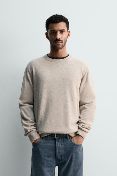 LIGHTWEIGHT WOOL - CASHMERE JUMPER - Beige by Zara