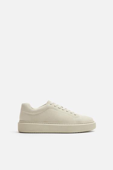 LEATHER CHUNKY TRAINERS - Grey by Zara