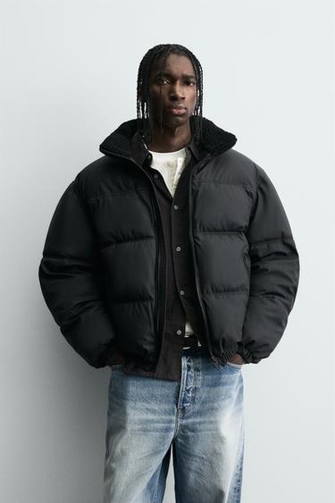 RUBBERISED PUFFER JACKET - Black by Zara