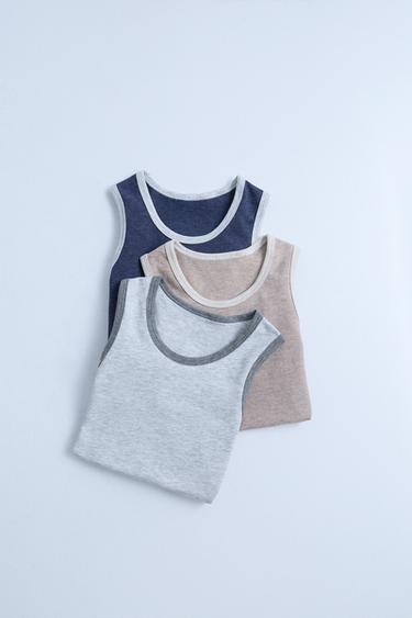 ZARA TIMELESZ  - THREE-PACK OF T-SHIRTS WITH CONTRAST TRIM - Multicoloured by Zara - Image 0