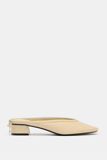 LEATHER MULE BALLET FLATS -  by Zara