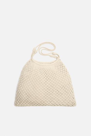 MACRAMÉ SHOPPER BAG - Ecru White by Zara