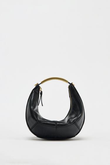 OVAL BAG WITH METAL STRAP - Black by Zara