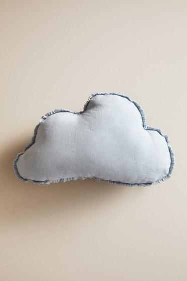 KIDS' LINEN CLOUD CUSHION - Light blue by Zara