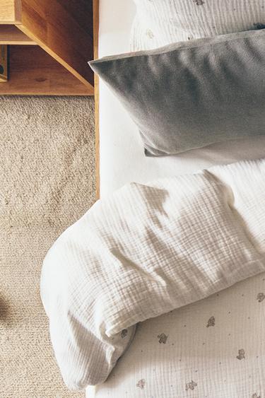 CHILDREN'S MUSLIN ELEPHANT DUVET COVER - Grey by Zara