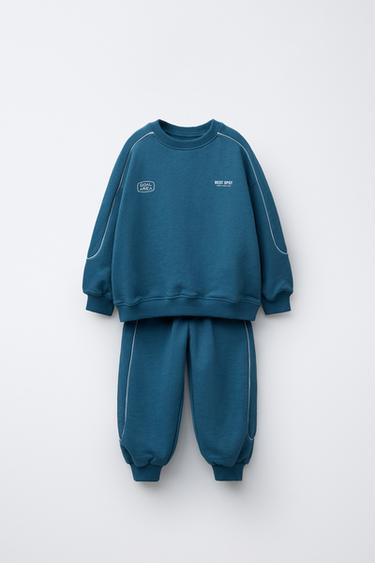 SPORTY SWEATSHIRT AND JOGGERS SET - Blue by Zara