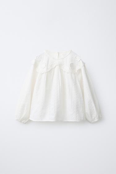 ROMANTIC EMBROIDERED SHIRT - Ecru by Zara