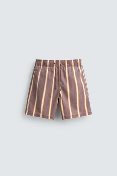 LONG STRIPED SWIMMING TRUNKS - Multicoloured by Zara - Image 0