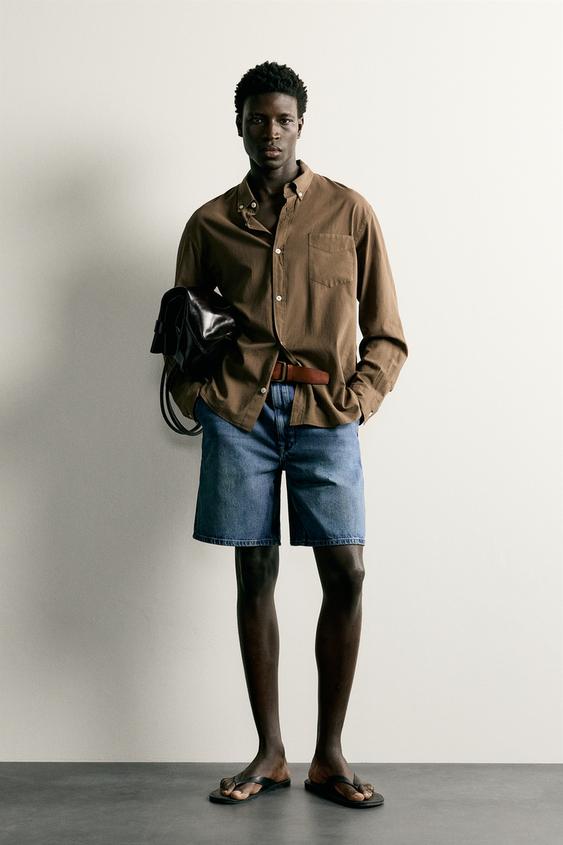 COTTON VOILE SHIRT - Brown by Zara - Image 0