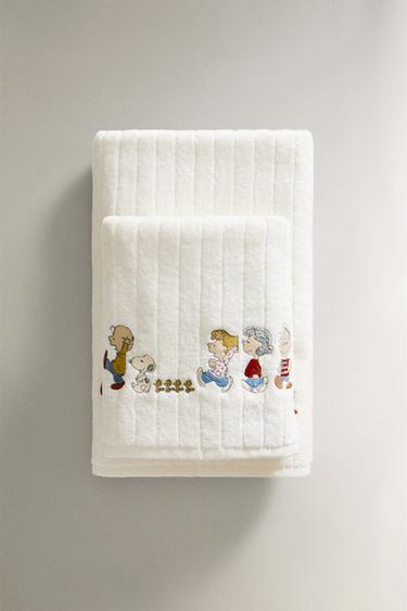 CHILDREN'S VELOUR PEANUTS™ BATH TOWEL - Oyster-white by Zara - Image 0