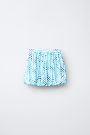 BALLOON SKIRT WITH DOTS - Light blue by Zara