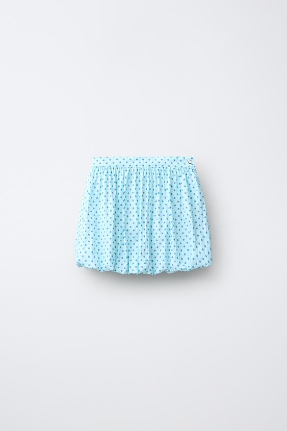 BALLOON SKIRT WITH DOTS - Light blue by Zara - Image 0