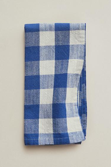 PACK OF CHECK NAPKINS (PACK OF 2) - Blue by Zara