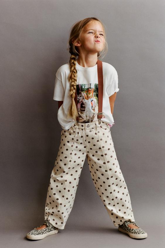 POLKA DOT TWILL BARREL TROUSERS - Ecru by Zara - Image 0
