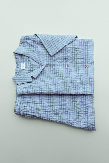 3-6 YEARS/ CHECK SHIRT AND BERMUDA PYJAMAS - Blue by Zara