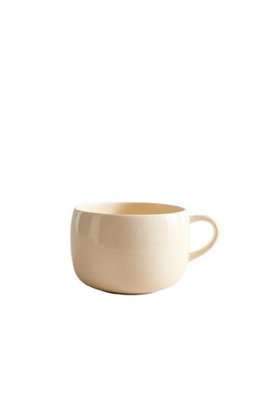 PLAIN DEEP STONEWARE MUG - Cream by Zara