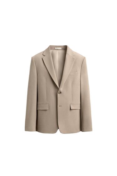 SLIM FIT SUIT BLAZER - Sand / Marl by Zara