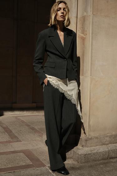 ZW COLLECTION TEXTURED TAILORED BLAZER - Grey marl by Zara