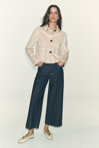 Z1975 JEANS WITH PRESSED CREASE AND BELT - Blue by Zara